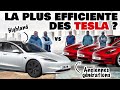 Les consos de tesla model 3 highland compares  3 anciennes model 3 et la ioniq 28 