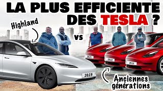 Les consos de Tesla Model 3 HIGHLAND comparées à 3 anciennes model 3 (et la ioniq 28) !