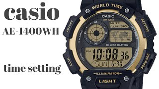 casio AE-1400WH (3458) Time setting tutorial #watchservicebd#casio - YouTube