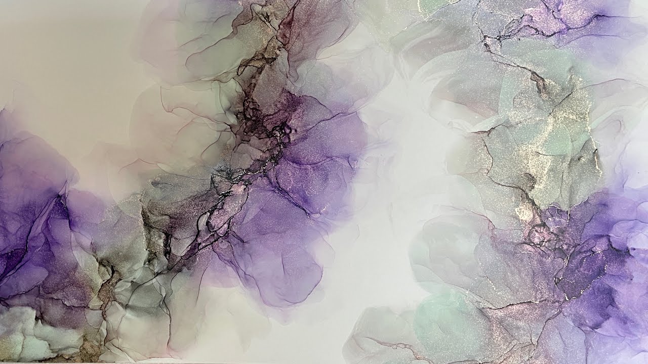 [110] Alcohol Ink Art Tutorial - YouTube