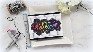Copic Brick Background with Bubble Letter Graffiti: My High School Art