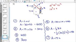 Surface Area of Composite Shapes Triangular Prism on Rectangular Prism