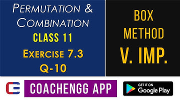 PERMUTATION AND COMBINATION - Exercise 7.3 Q10 - Class 11 MATHS NCERT Solution