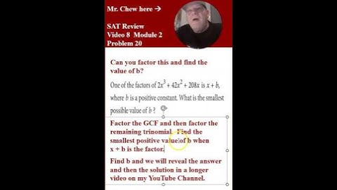 SAT Prep Video 8 Mod2 Probs 19-20 Short #math #xintercept #yintercept #slopeinterceptform #function
