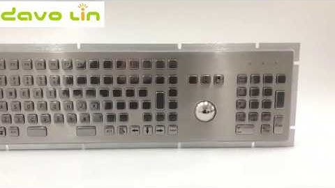 Industrial Metal Kiosk Full Size Trackball Keyboard With Numeric Keypad     D-8605