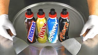 ASMR - Snickers Twix Bounty & Mars Ice Cream Rolls | tapping & scratching ASMR with Chocolate Drinks screenshot 4