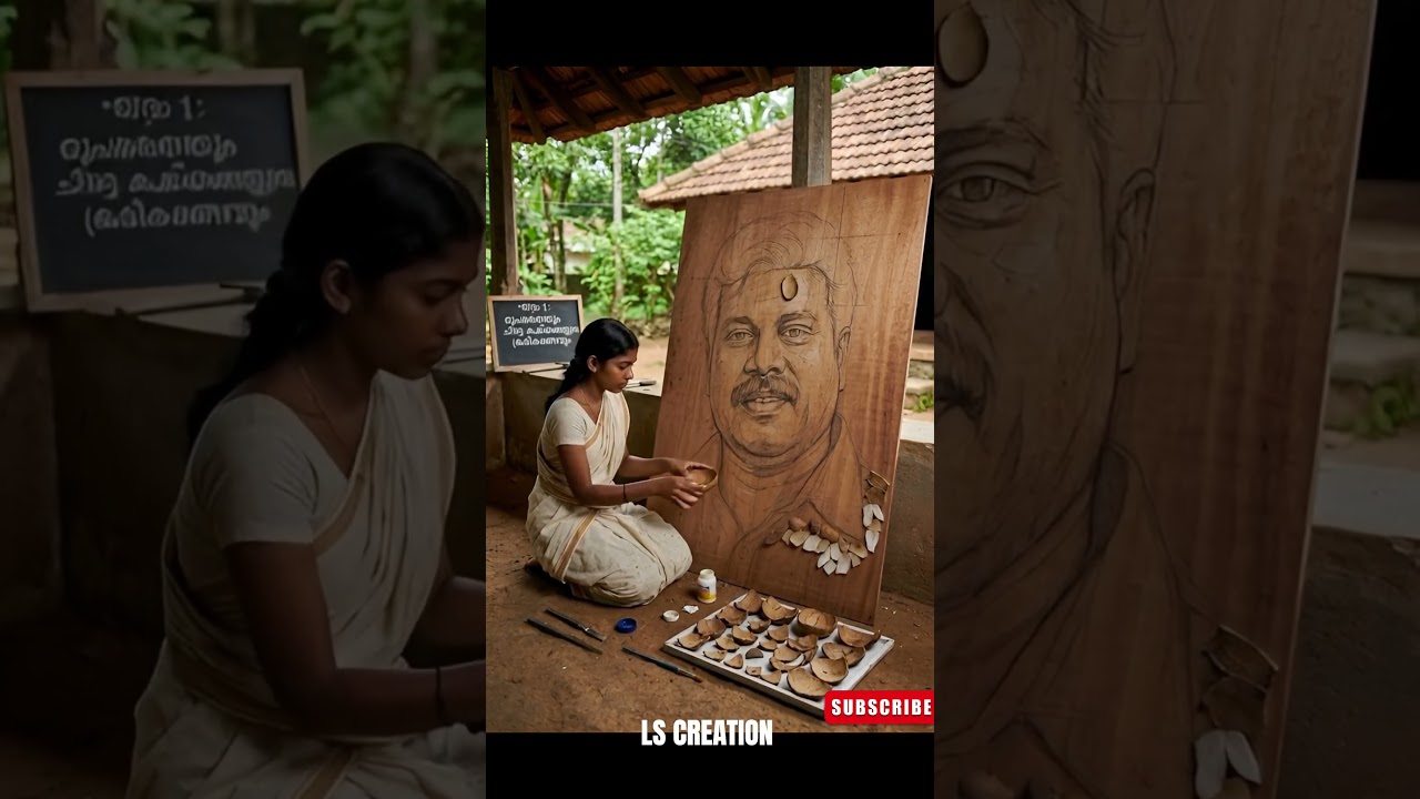 ചിരട്ടയിൽ അത്ഭുതം തീർത്ത് 😱 #artandcraft #kalabhavanmani #mollywood