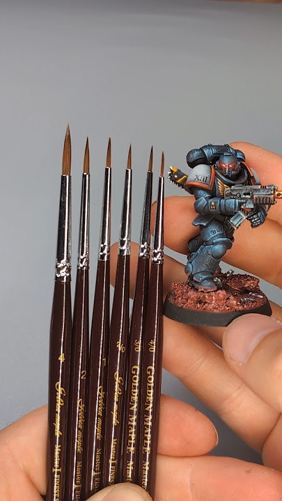 Golden maple brushes size comparison  #paintingminiatures