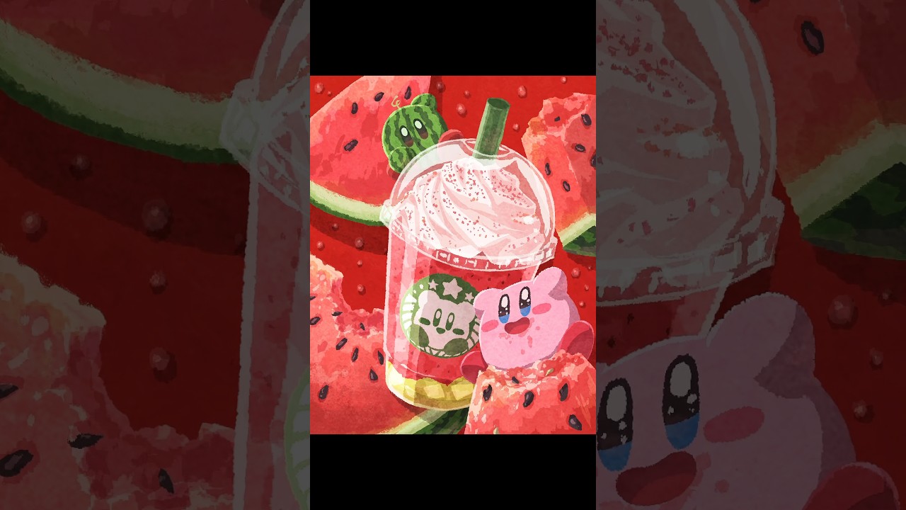 GABURIスイカフラペチーノ #kirby #カービィ #スタバ #starbucks