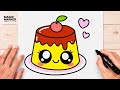 How to Draw a Cute Kawaii Pudding ????✨ | Easy Cute Digital Illustration