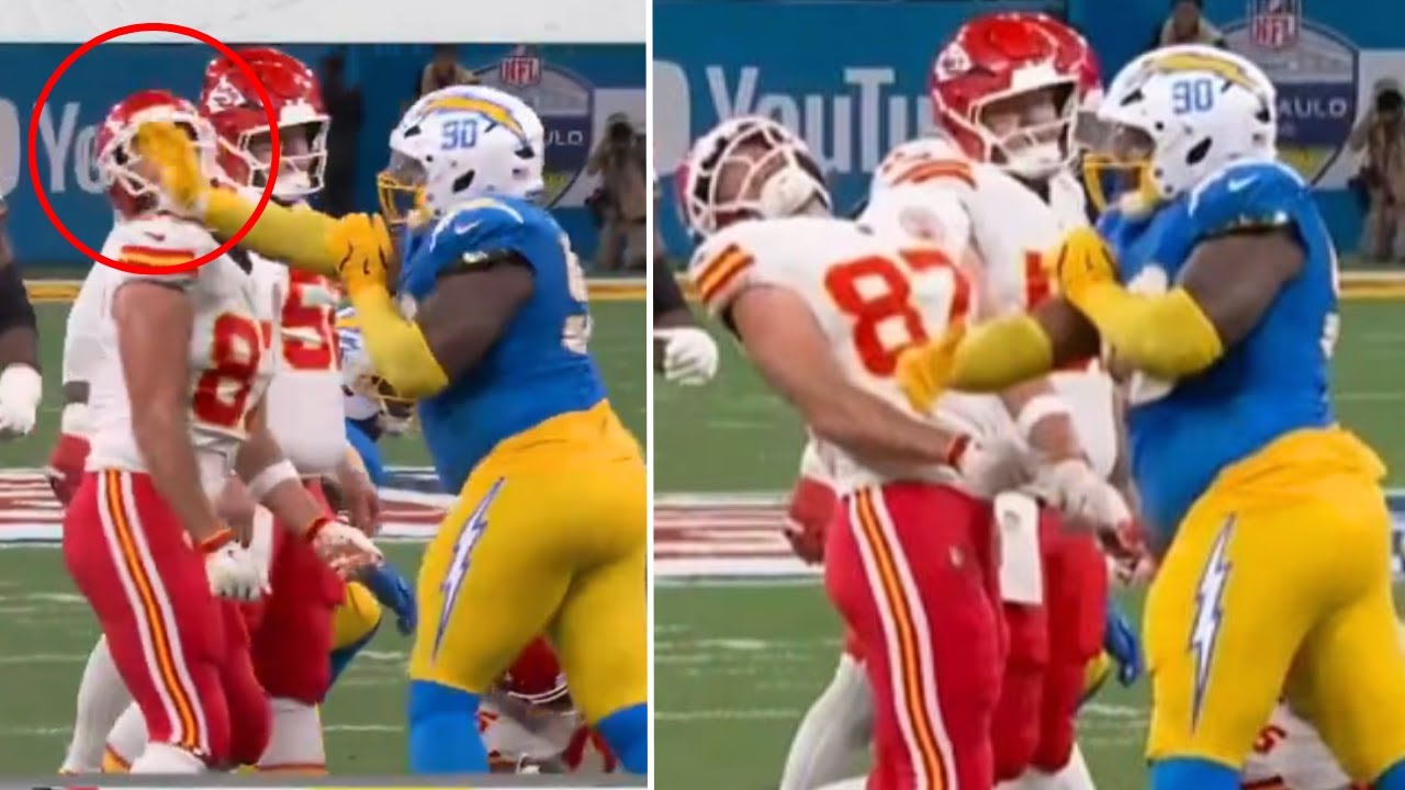 Travis Kelce SMACKED in Helmet by Chargers’ Teair Tart — NFL Fans OUTRAGED  Over No Punishment