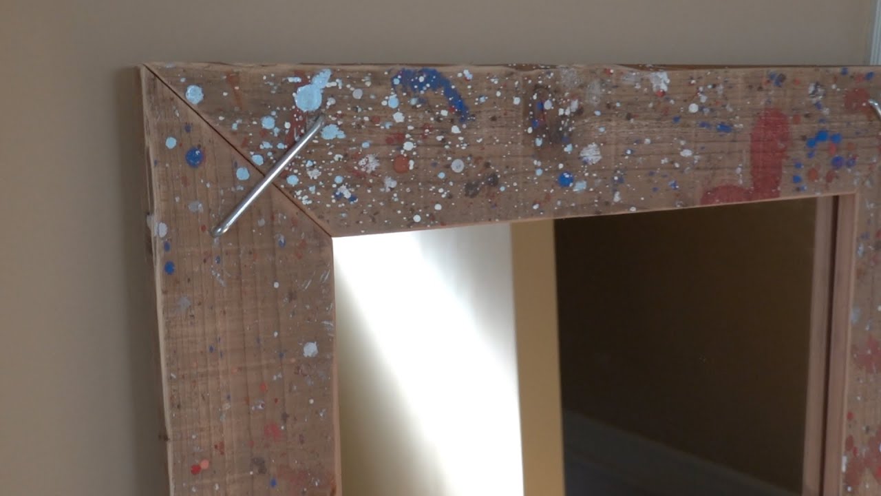 足場板👣古材フレームの鏡🪞DIY🔨