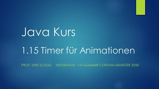 Java Kurs  1.15 Timer für Animationen