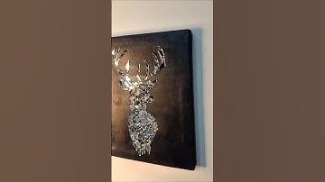 broken mirror diy 🦌 #diy #homedecor #canvasart #textureart