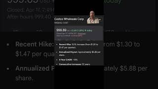 Costco Stock ( COST Stock ) Dividend CAGR #dividend #dividends #stockstobuy