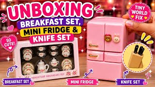 Miniature Breakfast Set Fridge Unboxing Tiny Kitchen Knife Set Tiny World Fix