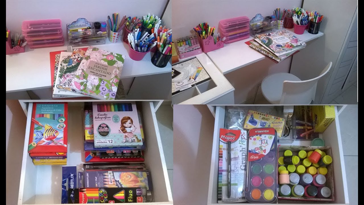 Meus Materiais de Pintura e Como Organizo(Especial Livros de Colorir)