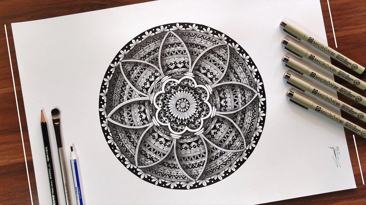 Drawing 3D Mandala art ✏️ | Time-lapse