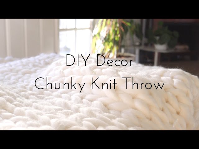 DIY Chunky Knit Throw Blanket