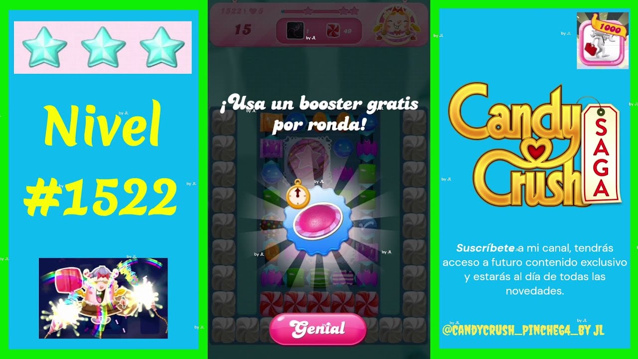 Nivel 1522 - Candy Crush Saga 😎👍👏📱🍮🍭🐉🎉👊  