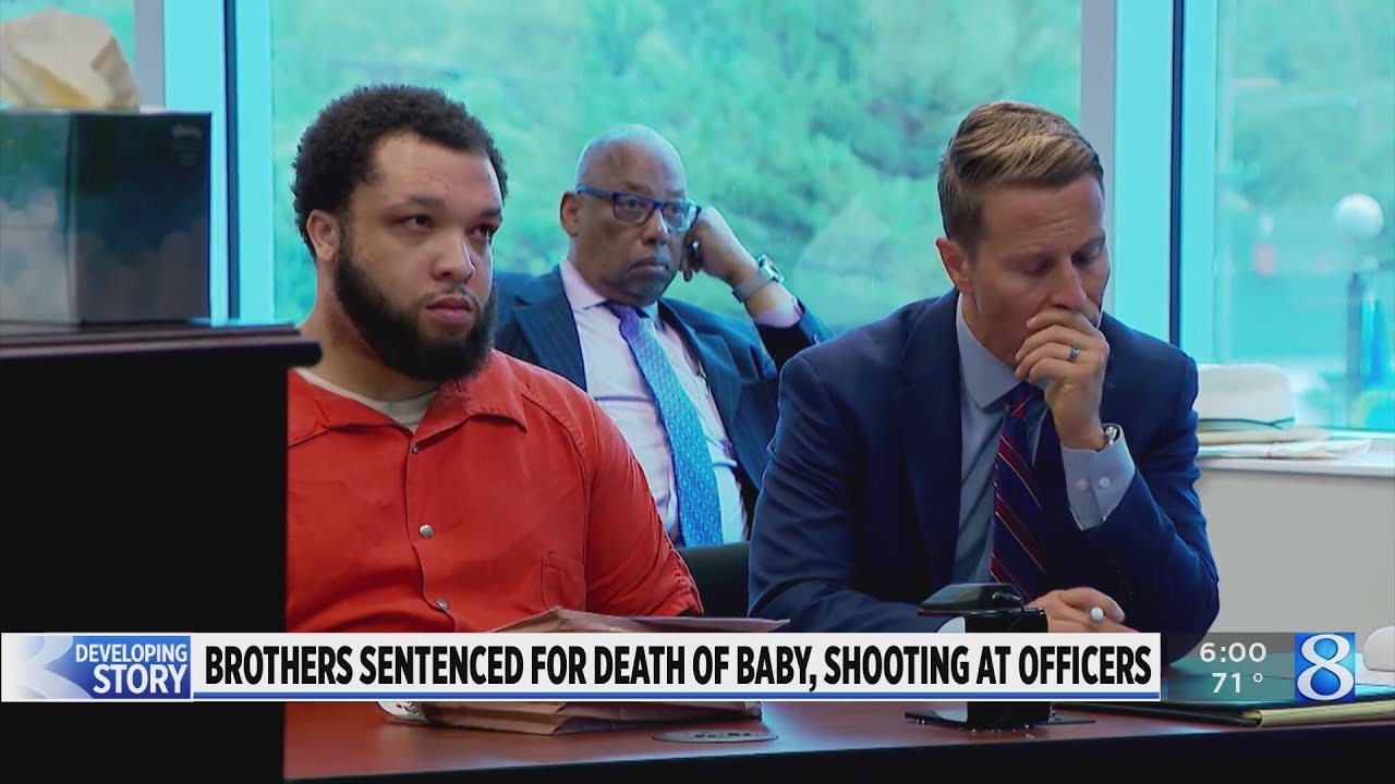 Brothers sentenced for killing baby, firing at officers