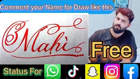 Mahi Name Signature Calligraphy Status | How to Cursive write with cut Marker #mahi @Mahi