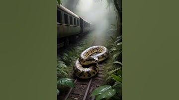 Mystical Python from the Amazon Wraps Around a Forgotten Railway Engine