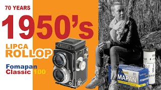 1950S Lipca Rollop Cheap Medium Format Tlr Analog Film Camera With Fomapan Black White 120 Film