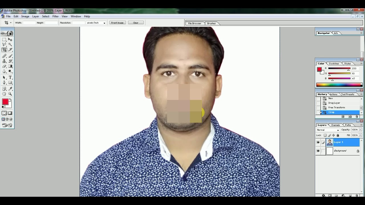 How to Change White Background Passport Size PHOTOon ADOBE PHOTOSHOP 7.