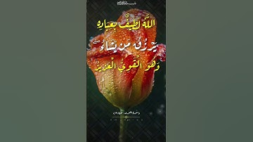 اللَّهُ لَطِيفٌ بِعِبَادِهِ يَرْزُقُ مَن يَشَاءُ ۖ وَهُوَ الْقَوِيُّ الْعَزِيزُ (19) سورة الشورى ...
