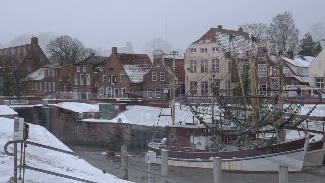 Winter in Greetsiel, Sturmböen, Schnee und Frost