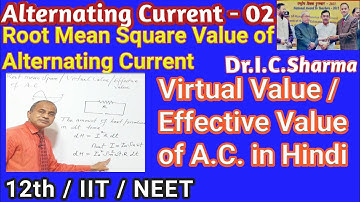 Root Mean Square Value of Alternating Current || RMS | Virtual | Effective Value of AC in Hindi