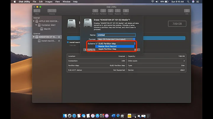 How to get missing Partition Scheme option in Disk Utility, macOs High Sierra and Mojave