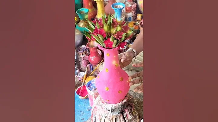 Easy pot painting 🪴 Flower pot ko kaise sajaye 😍 Painting on pot #shorts #youtubeshorts #viral #diy