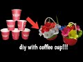 how to make flower basket with paper cup | diy flower basket with paper cup | #diy