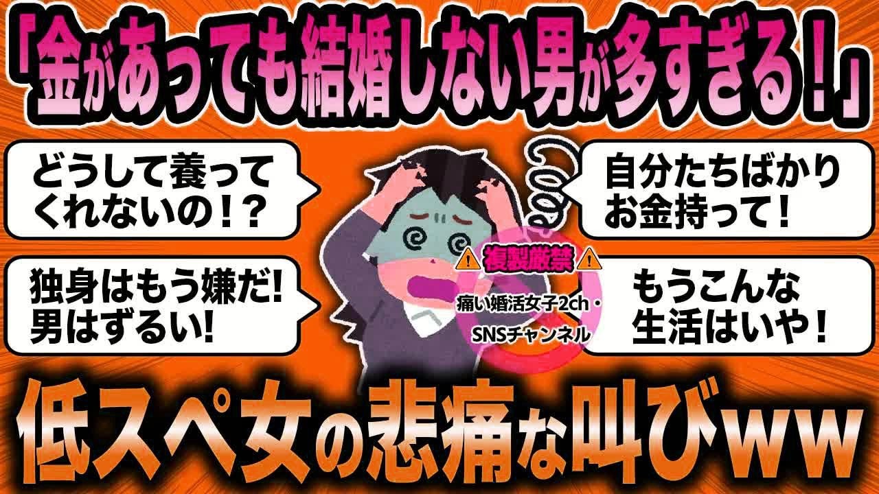 【2ch面白いスレ】金があっても結婚しようとしない男に低スぺ女さん発狂ｗｗ【ゆっくり解説】