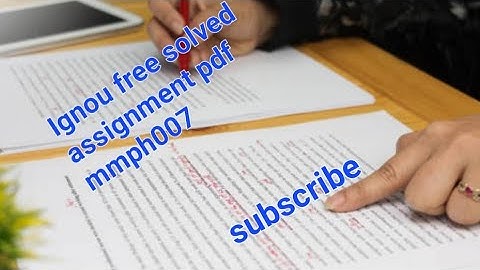 IGNOU MMPH007 FREE ASSIGNMENT SOLUTION pdf