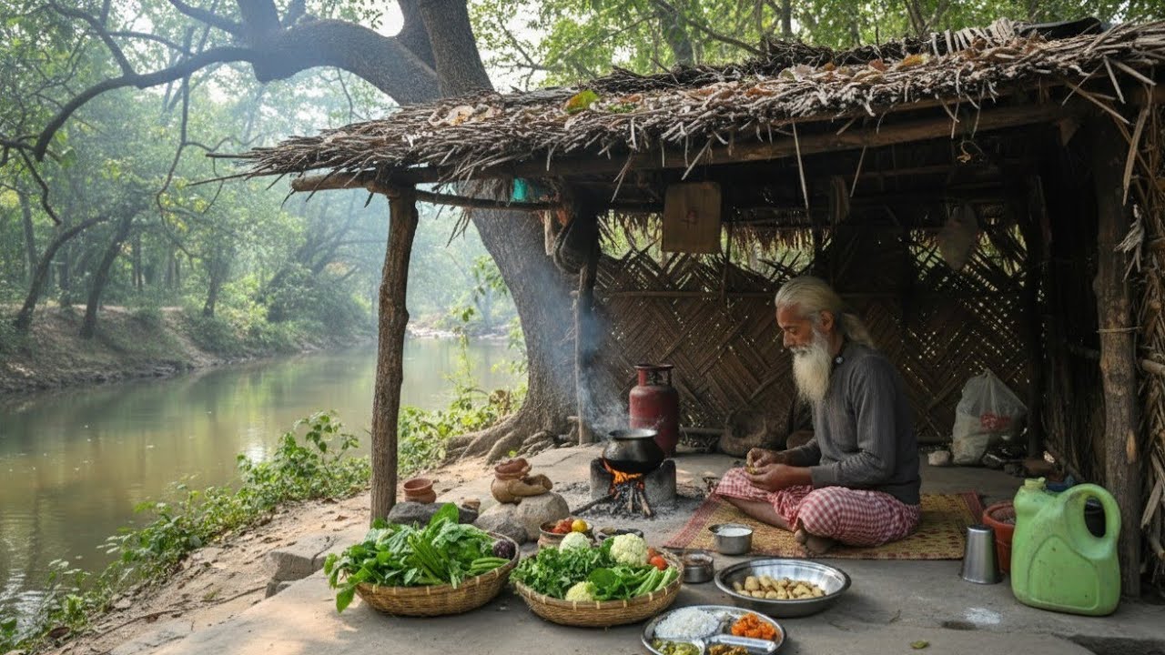 नदी के किनारे संतों की रसोई: मिट्टी के चूल्हे पर बनी जंगली सब्जी और टिक्कड़ प्रसादी