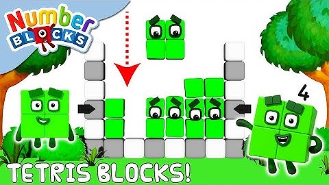 NUMBERBLOCKS Softbody Tetris: The Number Four! (SATISFYING)