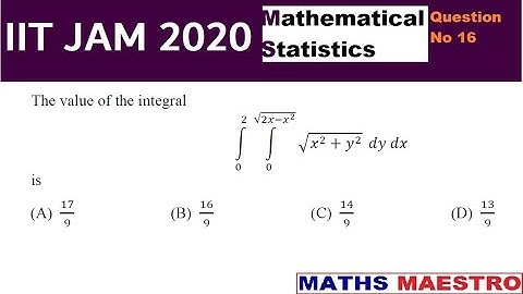 Question No 16, Mathematical Statistics IIT JAM 2020