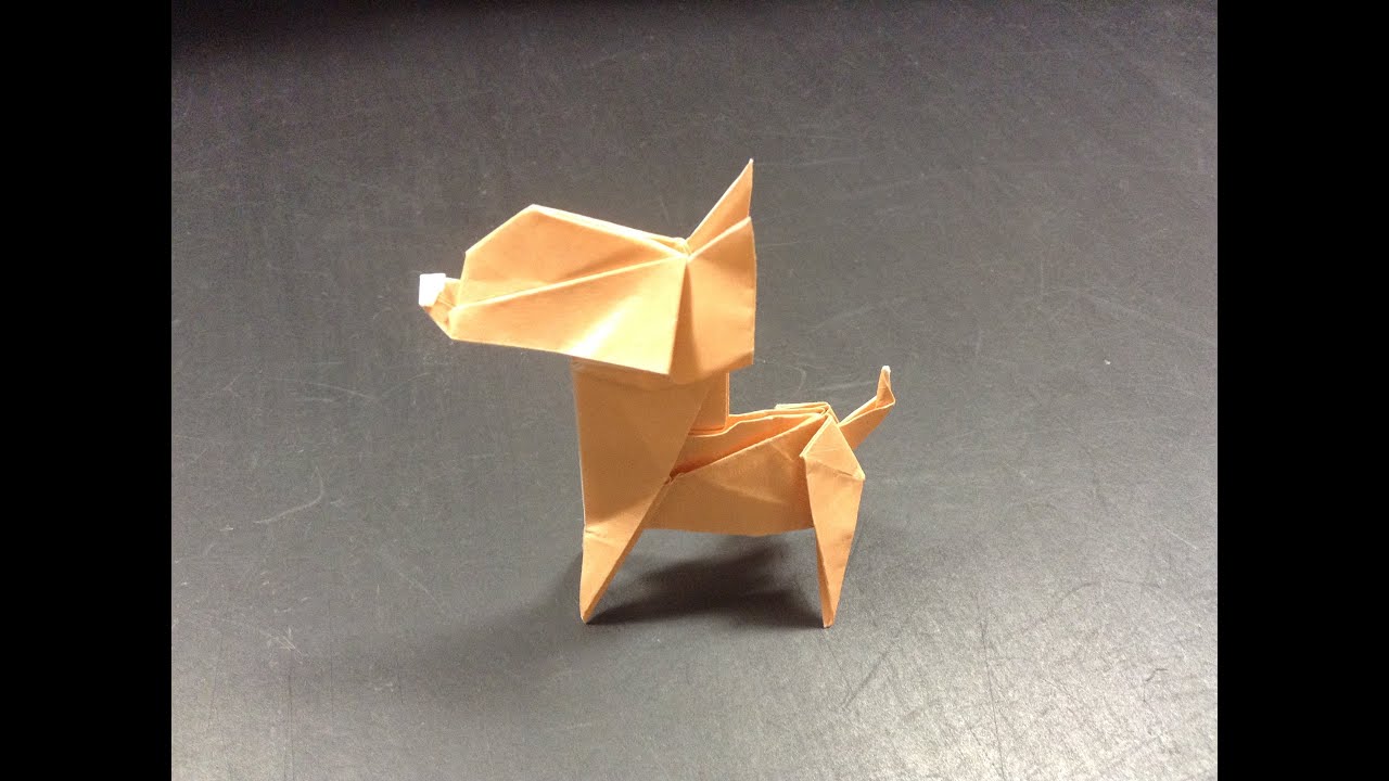 折り紙origami 犬 チワワ 折り方 Dog Youtube
