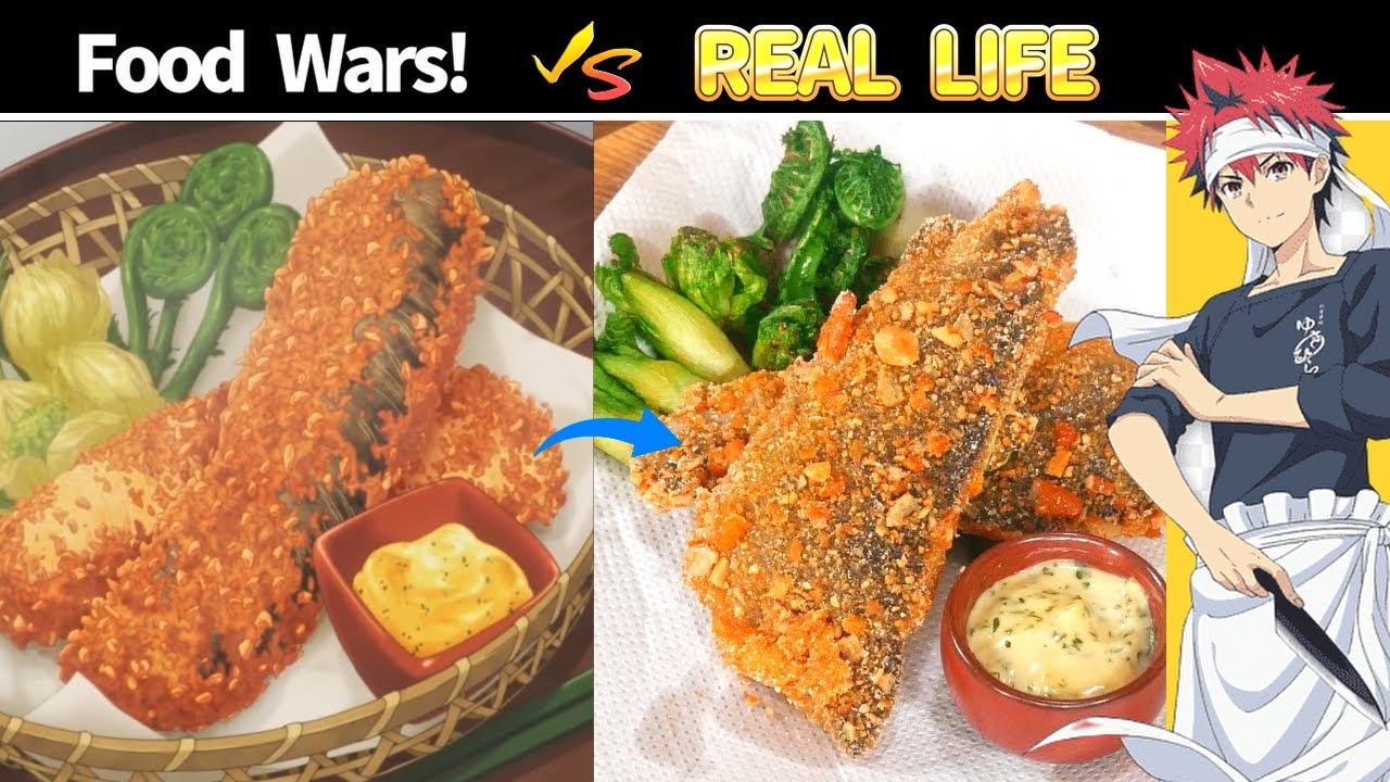 【アニメ飯】元十傑が食戟のソーマのイワナのお柿揚げ再現レシピ作ってみた Char Okakiage from Food Wars!