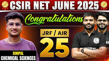 CSIR NET 2025 Topper Interview | Congratulations Dimpal AIR 25 in Chemical Science | Success Story!
