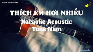 THÍCH EM HƠI NHIỀU - TONE NAM - KARAOKE GUITAR (Beat Guitar Acoustic) - WREN EVANS