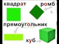 Russian words. Figure (circle, square, triangle, sphere)