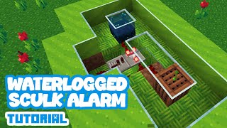 Simple Waterlogged Sculk Sensor Alarm for Minecraft TUTORIAL
