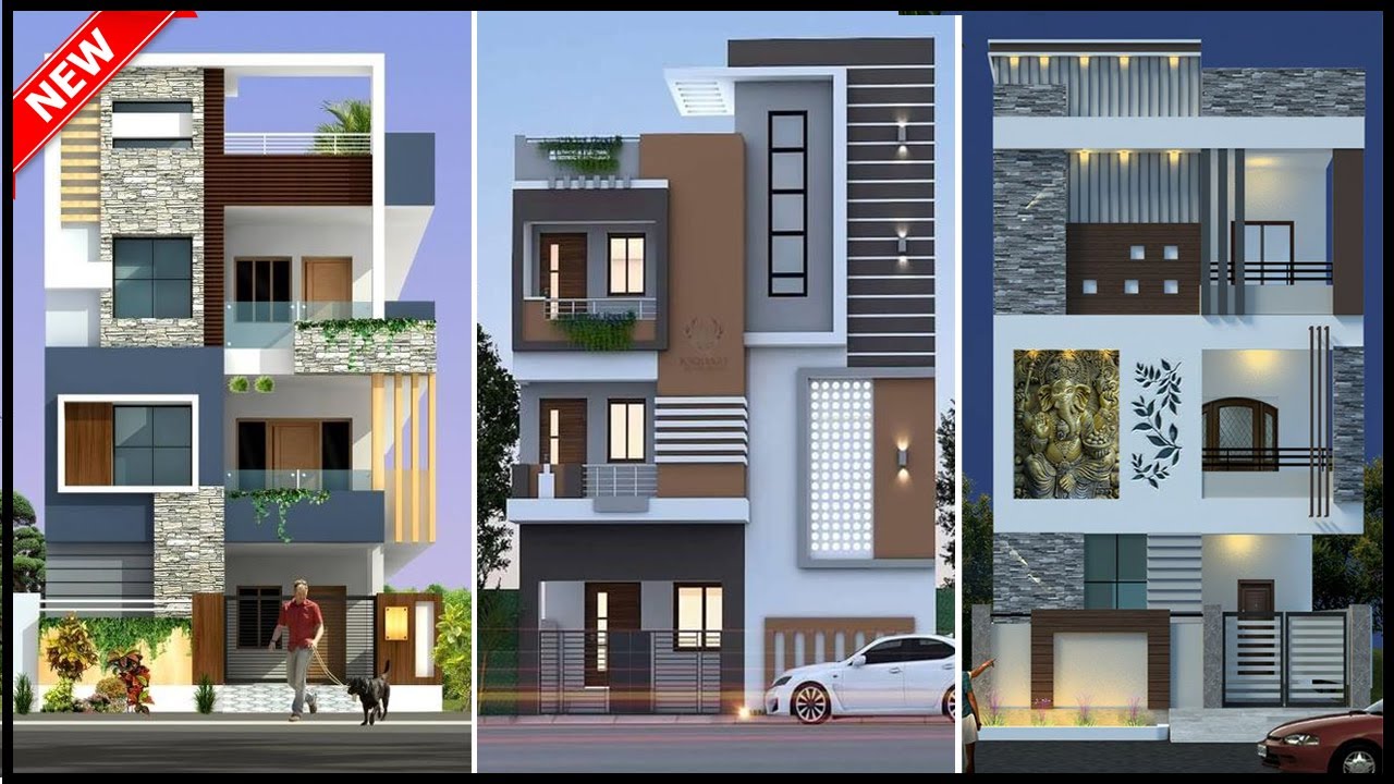 Three Floor House Elevation Design In 2021 Catalogue | तीन मंजिल घर के  डिजाइन | Gopal Architecture - Youtube