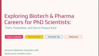First-Year Graduate Student Program: Exploring Biotech & Pharma Careers for PhD Scientists