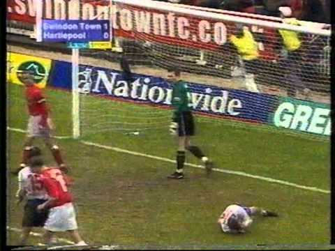 Sitting in fifth and sixth place respectively, Swindon and Hartlepool go into the last game of the season both requiring a draw to confirm their play-off place - and though most predict a dull no-score draw, a fluke from Sammy Igoe puts the Town one up. With Swindon on top in the first half, Hartlepool come out all guns blazing for the second - when they equalise with twenty minutes remaining, the remainder of the game sees the strange sight of both sides keeping the ball to hold onto the point they both need.