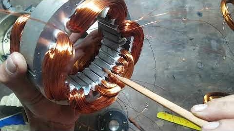 quấn và đấu nối quạt điều hòa hơi nước, loại  120w  phe sắt đường kính 7.2cm phe dày 2.4cm